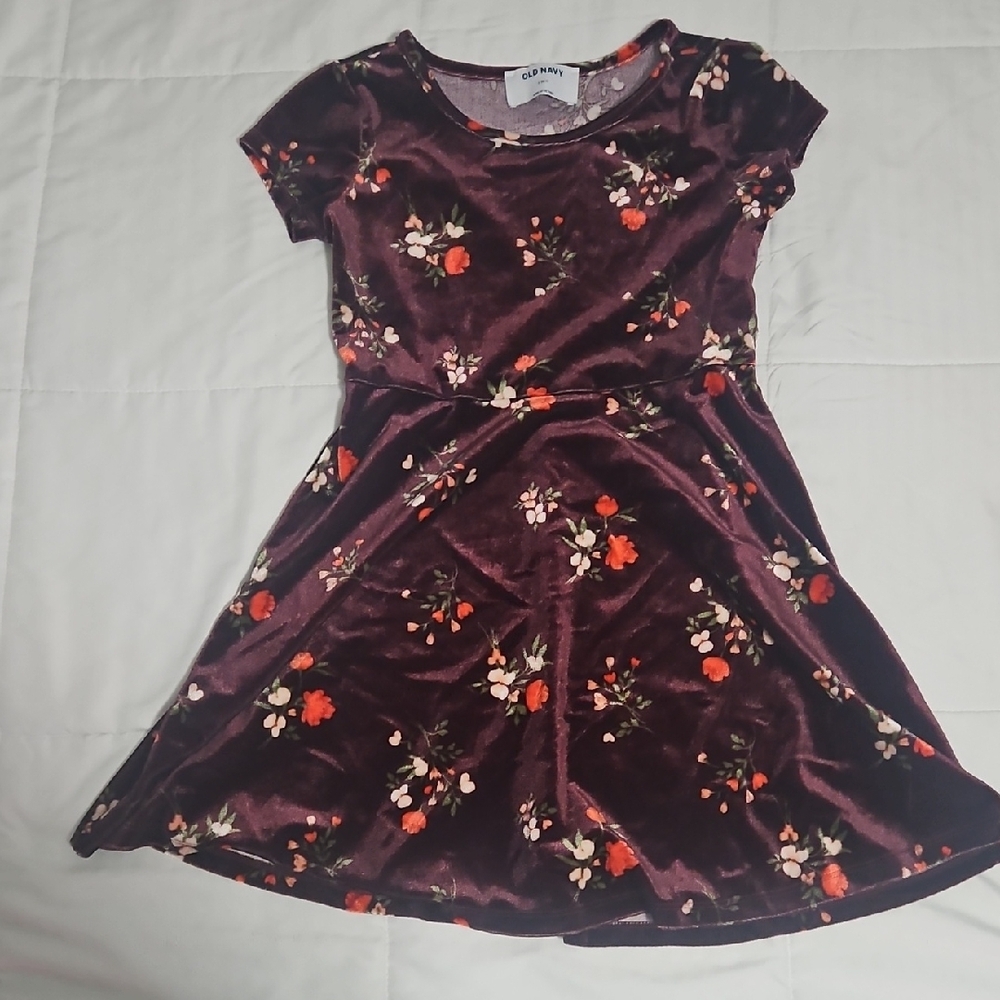 Floral Velvet Kids Dress